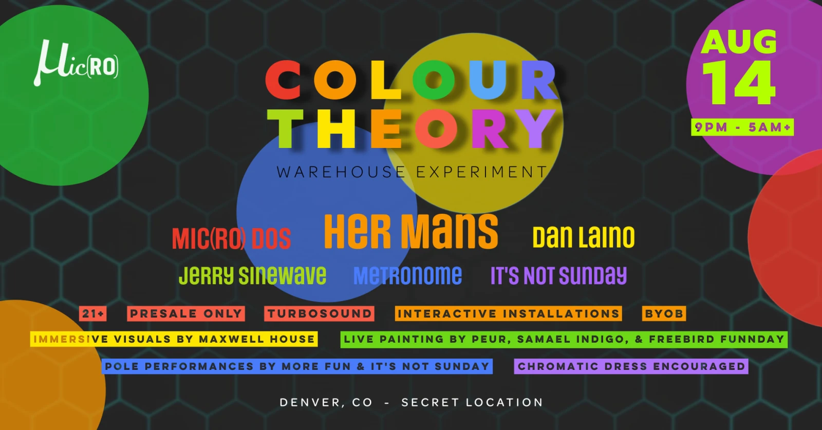 Mic(RO) Presents: Colour Theory event artwork