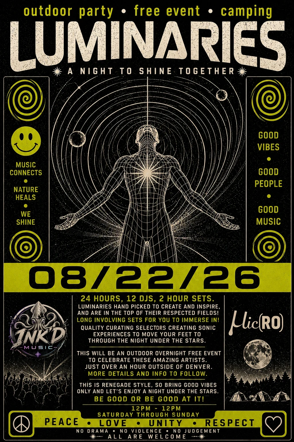 Ink’d and Mic(RO) Present: Luminaries event artwork