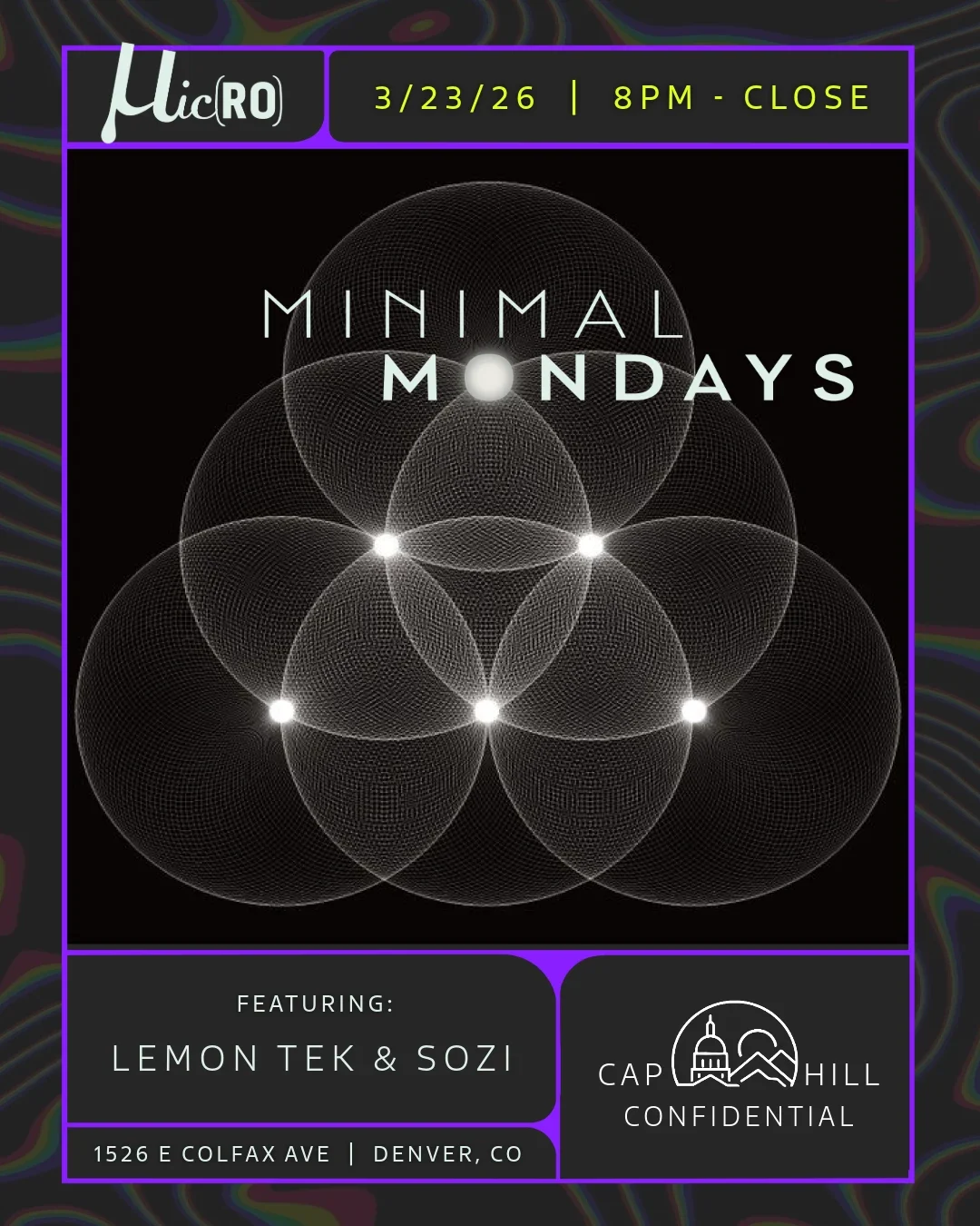 Minimal Mondays: March 23rd event artwork