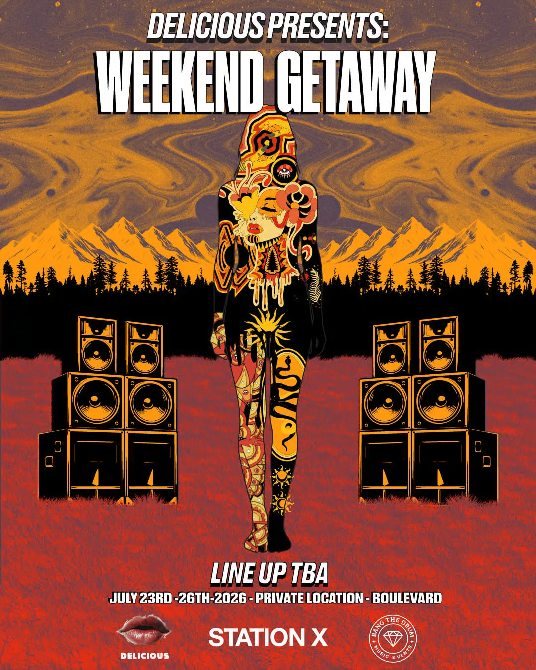 Delicious Presents: Weekend Getaway event artwork